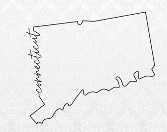 Archivos digitales del estado de Connecticut / PNG, SVG, JPEG / Compatibles con Cricut y Silhouette / Camisetas, tazas y bolsas