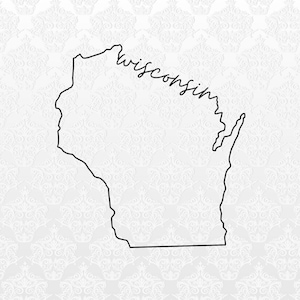 Wisconsin State Outline Digital Files | PNG, SVG, JPEG | Cricut & Silhouette Ready | T-Shirts, Mugs, Bags