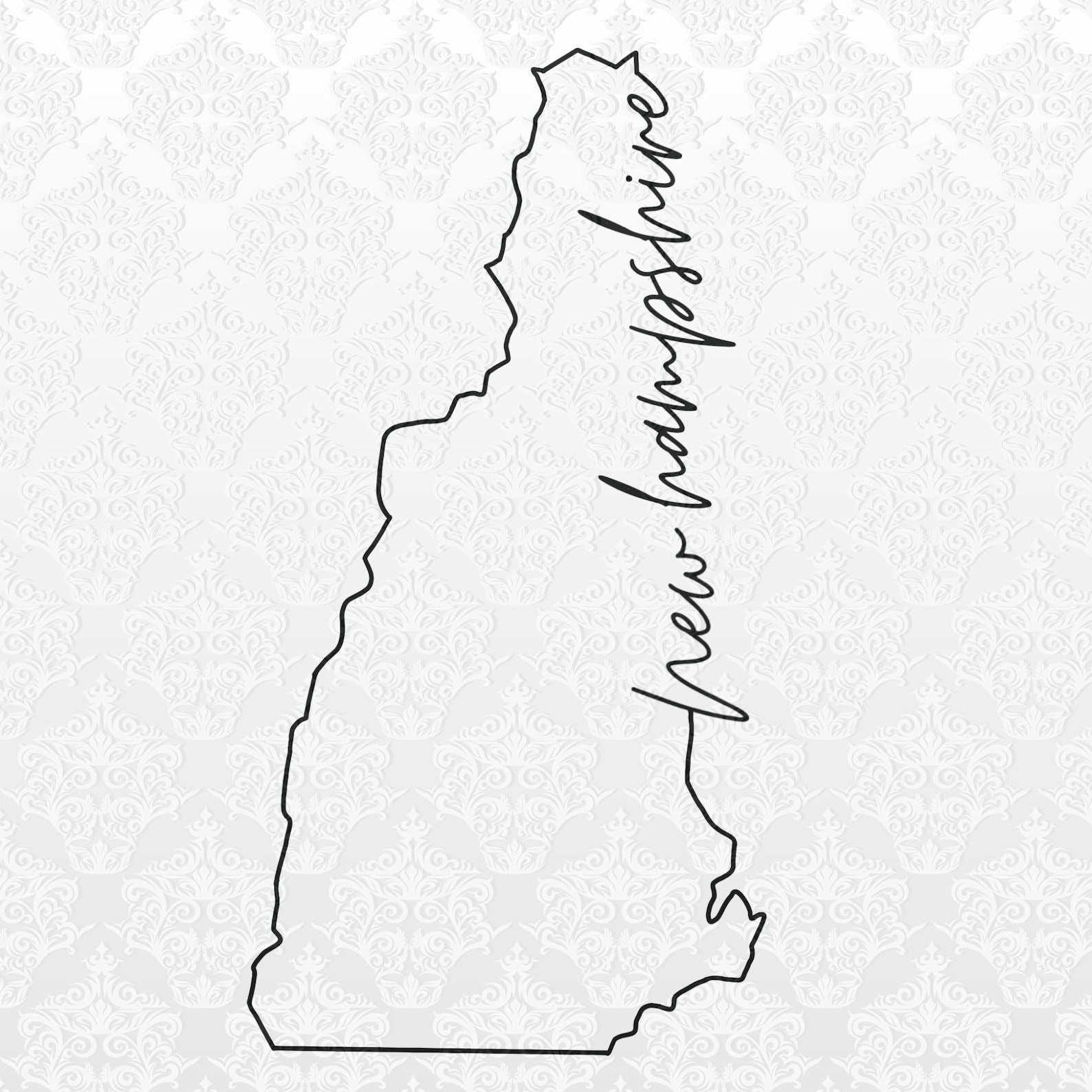 New Hampshire State Outline Digital Files | PNG, SVG, JPEG | Cricut ...