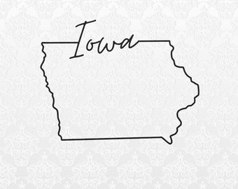 Archivos digitales del estado de Iowa / PNG, SVG, JPEG / Compatibles con Cricut y Silhouette / Camisetas, tazas y bolsas