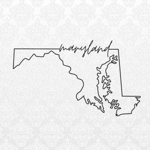 Maryland State Umriss Digitale Dateien | PNG, SVG, JPEG | Cricut & Silhouette bereit | T-Shirts, Tassen, Taschen
