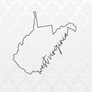 West Virginia State Outline Digital Files | PNG, SVG, JPEG | Cricut & Silhouette Ready | T-Shirts, Mugs, Bags