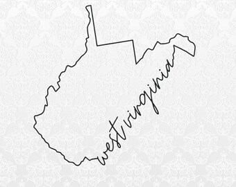 West Virginia State Outline Digital Files | PNG, SVG, JPEG | Cricut & Silhouette Ready | T-Shirts, Mugs, Bags