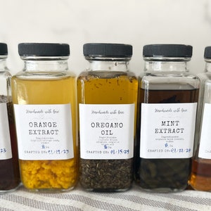 Printable Homemade Extract Labels Bundle | PNG/SVG & PDF | Customizable Ingredients | Instant Digital Download