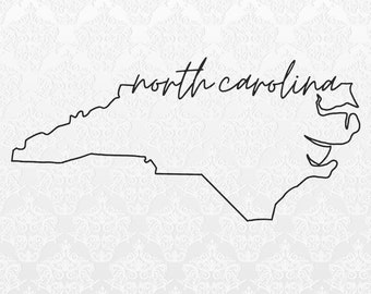 Archivos digitales del estado de Carolina del Norte / PNG, SVG, JPEG / Compatibles con Cricut y Silhouette / Camisetas, tazas y bolsas