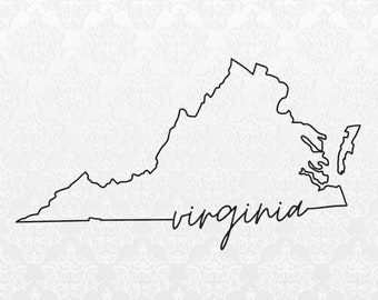 Archivos digitales del estado de Virginia / PNG, SVG, JPEG / Compatibles con Cricut y Silhouette / Camisetas, tazas y bolsas