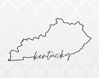 Kentucky State Outline Digital Files | PNG, SVG, JPEG | Cricut & Silhouette Ready | T-Shirts, Mugs, Bags