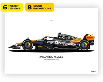 McLaren MCL38 Poster: Oscar Piastri Japanese Grand Prix Livery
