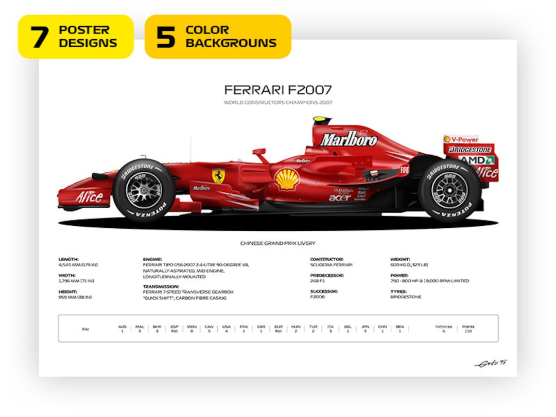 フェラーリ F2007 ライコネン直筆サイン入フォト証明書有