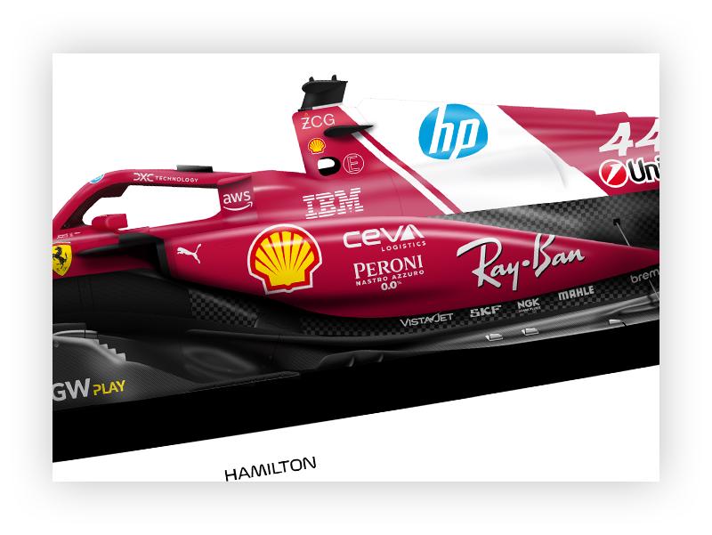 F1 Ferrari SF-25, Lewis Hamilton Car 2025, - Vector