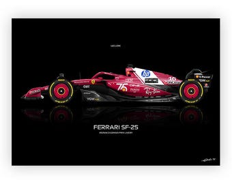 フェラーリ SF-25 モナコGP ポスター: シャルル・ルクレール F1 カー
