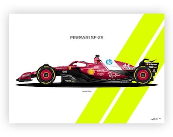 フェラーリ SF-25 ポスター：ルイス・ハミルトン F1 カー、ベクター