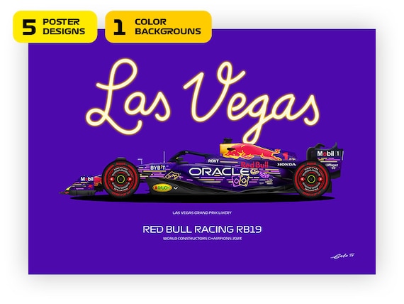 Red Bull RB19 Las Vegas GP Poster: Max Verstappen F1 Car (5