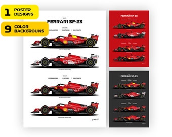 Ferrari SF-23 Poster: Leclerc & Sainz, Special Livery Art