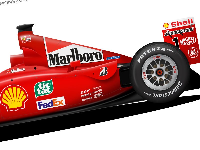 F1 Ferrari F2001, Michael Schumacher Car, World Champion