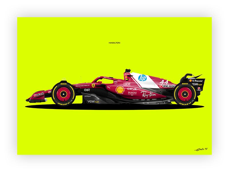 Ferrari SF-23 ポスター　2025年HAMILTON Scuderia Ferrari SF-25 Lewis Hamilton 2025 Poster