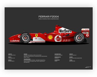 ミハエル・シューマッハ フェラーリ F2004 ポスター：ワールド