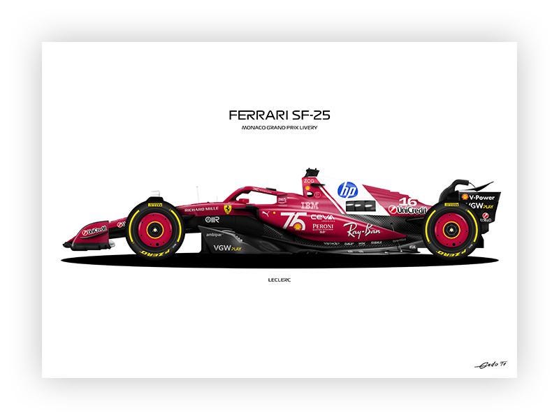 F1 モナコグランプリ フェラーリ 額装ポスター 1995 壁掛け マルボロ il_fullxfull.6891909900_sxsv.jpg