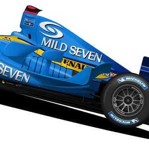 F1 Renaul R25, Fernando Alonso Car, World Champion 2005 - Vector ...