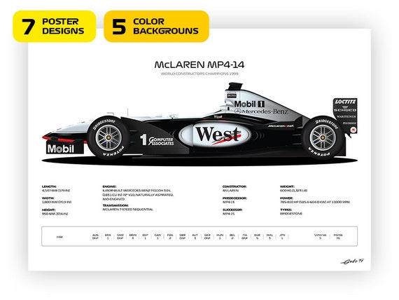 F1 Mclaren MP4-14, Mika Häkkinen Car, World Champion 1999