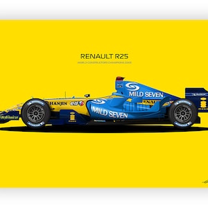 F1 Renaul R25, Fernando Alonso Car, World Champion 2005 - Vector ...