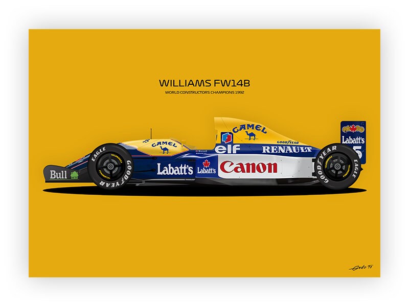 Nigel Mansell Williams FW14B World Champion 1992 Poster - Etsy