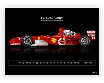 ミハエル・シューマッハ フェラーリ F2004 ポスター：ワールド