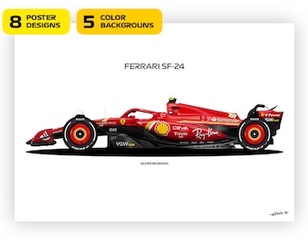 フェラーリ SF-25 ポスター：ルイス・ハミルトン F1 カー、ベクター
