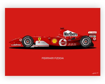 ミハエル・シューマッハ フェラーリ F2004 ポスター：ワールド