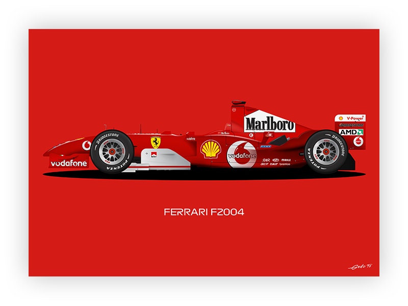 ミハエル・シューマッハ フェラーリ F2004 ポスター：ワールド
