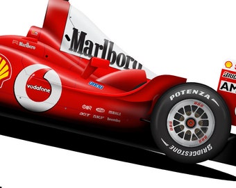 Michael Schumacher Ferrari F2003-GA Poster: World Champion Car Art