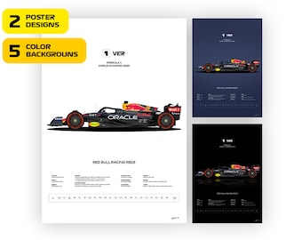 Max Verstappen F1 Car Poster: 2022 World Champion, Red Bull RB18