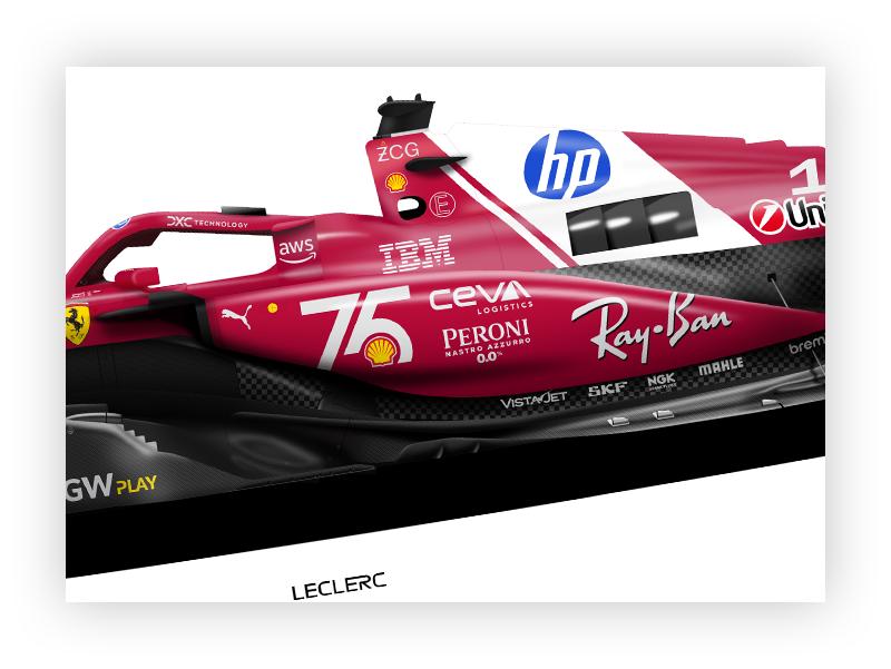 フェラーリ SF-25 モナコGP ポスター: シャルル・ルクレール F1 カー