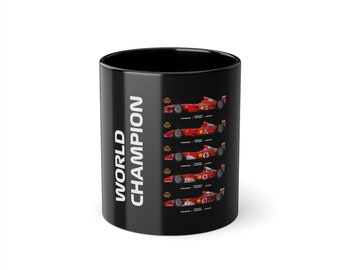 Michael Schumacher Ferrari F1 World Champion Mug - 11oz Black Ceramic