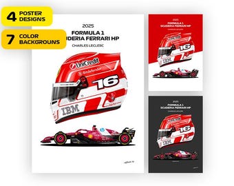 Charles Leclerc Ferrari SF-25 Poster: 2025 F1 Vector Art