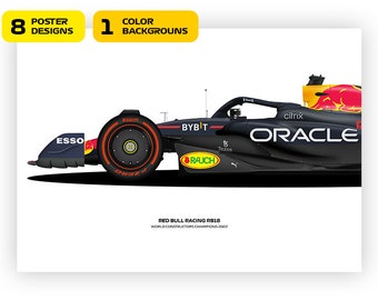 Red Bull RB18 Poster: Max Verstappen World Champion Car)