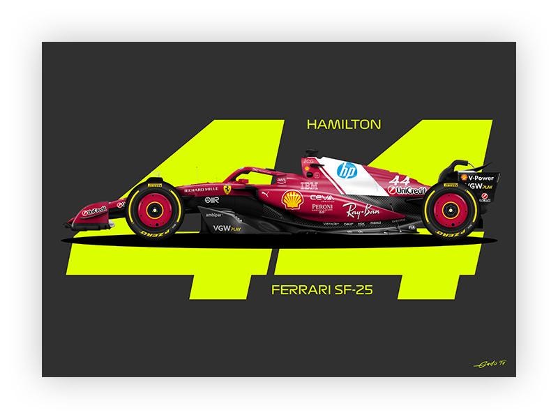 Ferrari SF-23 ポスター 2025年HAMILTON F1 Ferrari SF-25, Lewis