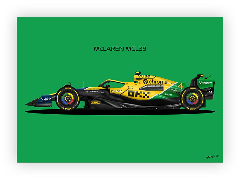 McLaren MCL34 Lando Norris サイン入りボード付き F1, FORMULA 1 MCLAREN LANDO NORRIS signed OFFICIAL MCLAREN