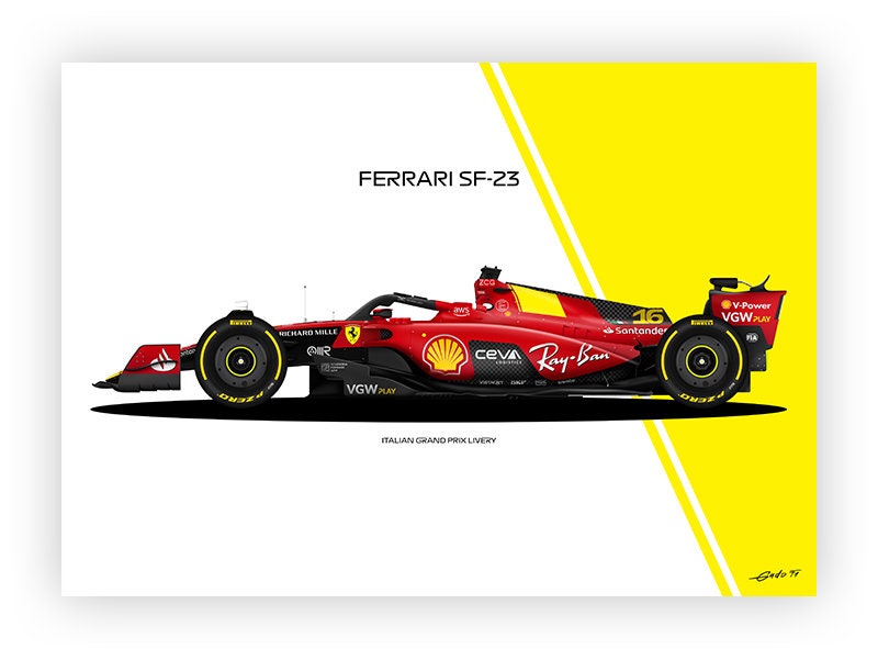 Ferrari SF-23 Poster: Charles Leclerc Italian Grand Prix Art - Etsy