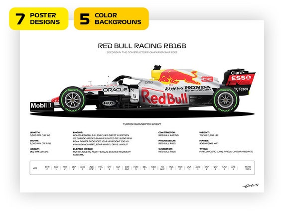 Red Bull RB16B Poster: Verstappen Turkish GP Livery (35 Variants