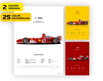 Michael Schumacher Ferrari F2004 Poster: World Champion Car Art