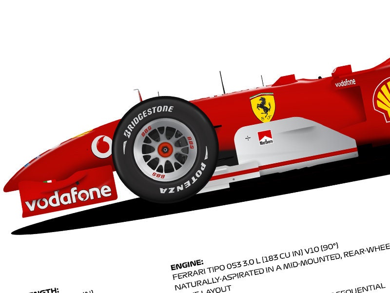 ミハエル・シューマッハ フェラーリ F2004 ポスター：ワールド