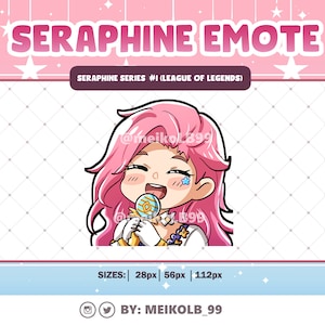 Emote chantant Seraphine League Of Legends Kawaii pour Twitch / Discord / Streaming / Stickers Discord / Stickers Twitch
