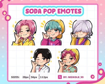 Saja Boys Soda Pop Emotes for Twitch / Discord / Stickers