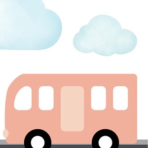 Vehicle print trio, taxi, car, bus, kids artwork, nursery, children&#39;s room