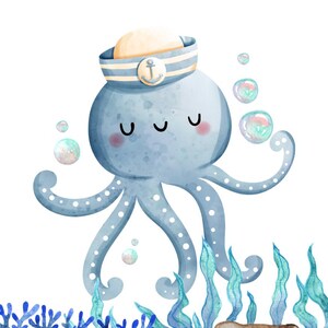Octopus, kids artwork, nursery, children&#39;s room