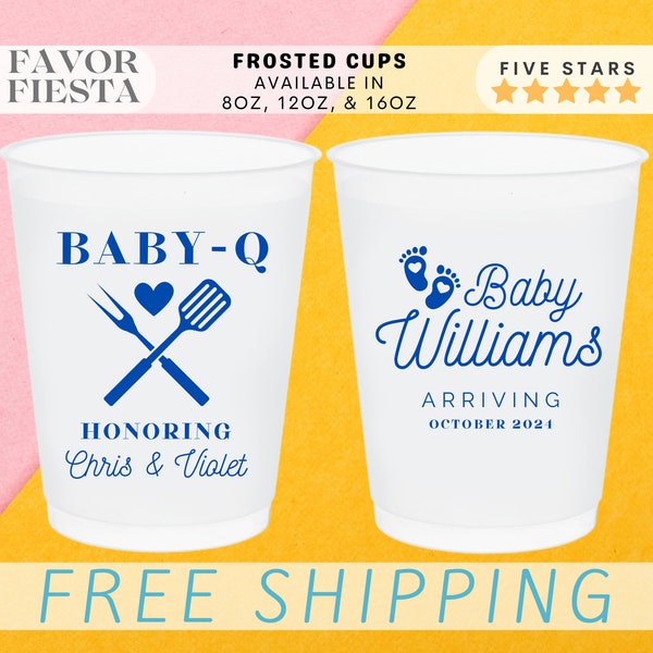 Personalized Baby Shower Frosted cups Party Favors in Bulk for BABY-Q