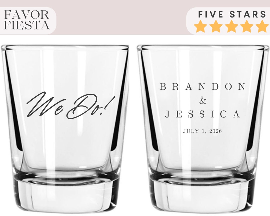 Personalized Wedding Shot Glasses Unique Favors for Guests Custom