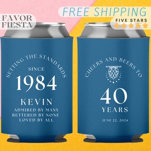 Custom 40th Birthday Can Cooler: Personalized Party Favors