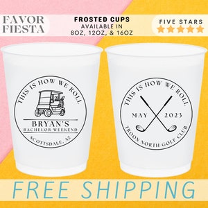 Personalized Bachelor Party Frosted Cups Golf Bach Party Favors